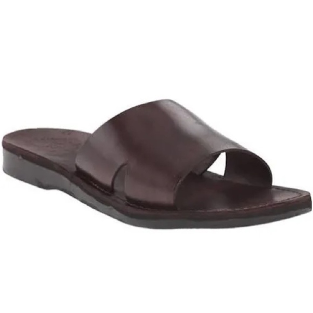 Cole Haan Goldwyn 2.0 Brown Pebbled Leather Grand OS Mens Sz 9m Slide Sandals